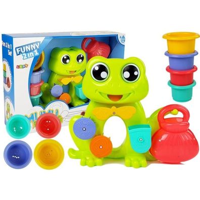 Leantoys Frosch-Wasserfall-Badeset + Eimer