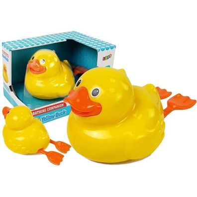 Leantoys Gelbe Ente auf Batterien 18 cm für die Badewanne