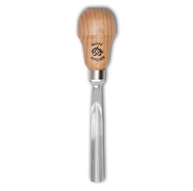 Kirschen Kerbschnitzbeitel mit Rotbuchenheft 4 mm Stich 39 gebogen V-förmige Schne
