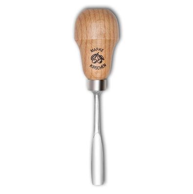 Kirschen Kerbschnitzbeitel mit Rotbuchenheft 6 mm Stich 8 gekröpft mittlere Höhlun