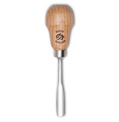 Kirschen Kerbschnitzbeitel mit Rotbuchenheft 4 mm Stich 10 gekröpft tiefe Höhlung