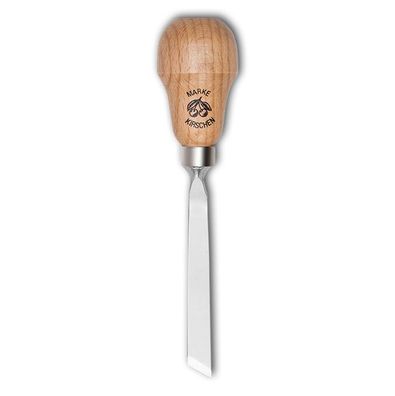 Kirschen Kerbschnitzbeitel mit Rotbuchenheft 6 mm Stich 1 schräg Birnenform 5602006
