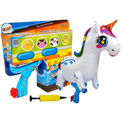 Lean Toys Große aufblasbare Wasserpistole Einhorn
