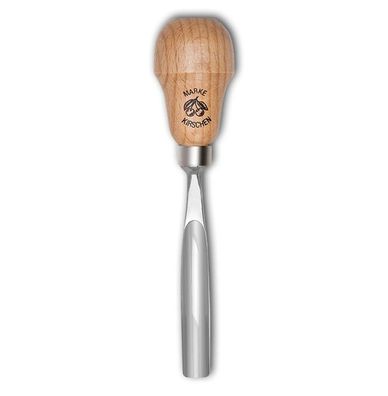 Kirschen Kerbschnitzbeitel mit Rotbuchenheft 2 mm Stich 8 gebogen mittlere Höhlung
