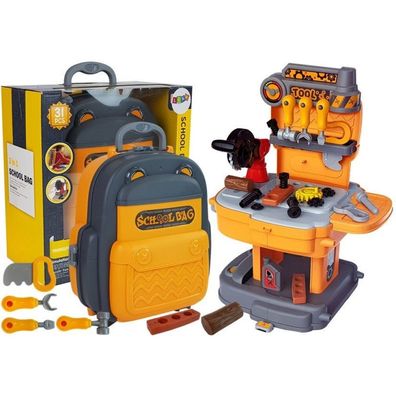 Lean Toys Orange-grauer Rucksack Werkzeugsatz