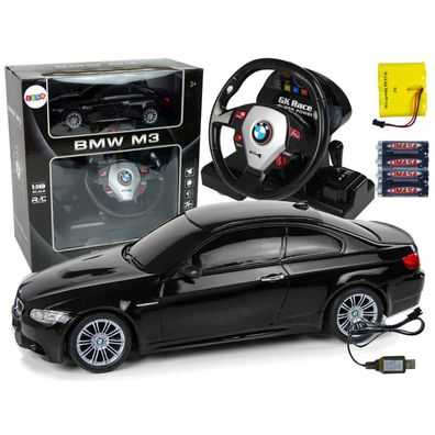 Ferngesteuertes BMW M3 Schwarz 2.4G Pilot Lenkrad 1:18 Sound Lights