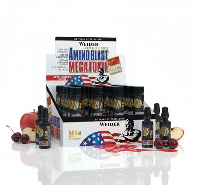 Weider Amino Blast Mega Forte - 20x25ml Ampullen Apple - Cherry - 500ml