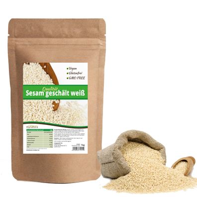 Mynatura weißer Sesam geschält - 1000g