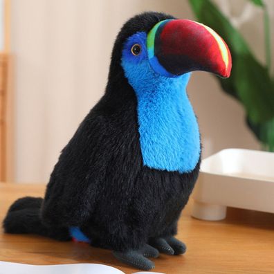Leantoys Plüsch Tukan Vogel Kuscheltier Maskottchen Schmusetier Blau 40cm