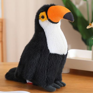 Leantoys Plüsch Tukan Vogel Kuscheltier Maskottchen Schmusetier weiß 35cm