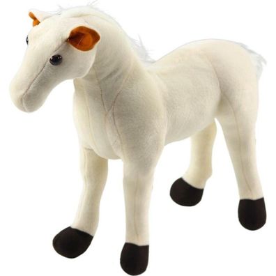 Leantoys Plüsch Pferd Kuscheltier Maskottchen Schmusetier Weiß 40cm x 37cm