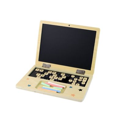 Leantoys Laptop-Kreidetafel aus Holz