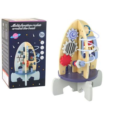 Leantoys Hölzerne Lernrakete Perlen Zahnräder