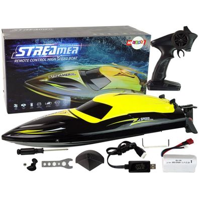 Lean Toys Motorboot R/C 2.4G Gelb 35 KM/H