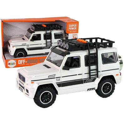 Lean Toys Batteriebetriebenes Geländefahrzeug weiß