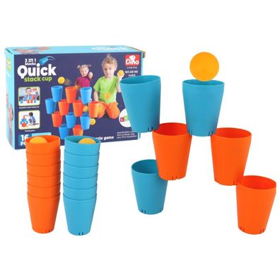Leantoys Sensorische Spielbecher 3in1 Kreatives Puzzle mit 16 Teilen