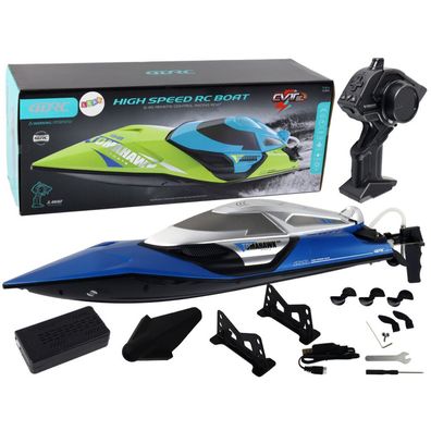Lean Toys Motorboot R/C 2.4G Beleuchtung 30 km/h Blau
