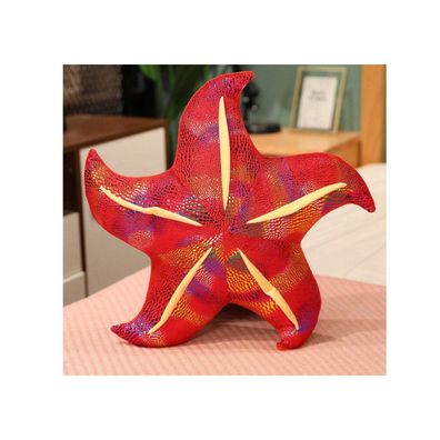 Leantoys Maskottchen Plüsch Seestern rotes Kissen 45 cm