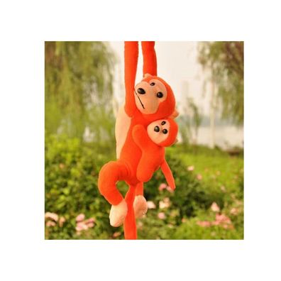 Leantoys Plüsch Maskottchen Affe mit Baby, orange 90 cm