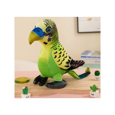 Leantoys Plüsch-Maskottchen grüner Papagei 20 cm