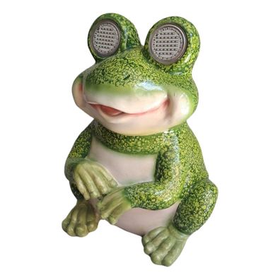 Solar Dekofiguren Gartendeko Schnecke & Frosch glasiert