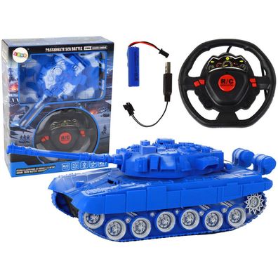 Lean Toys R/C Panzer Ferngesteuert Licht Sound Blau 1:18 27MHz