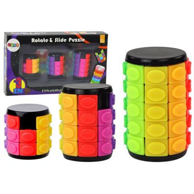 Leantoys Zylinder-Logik-Puzzle-Set, 3 Schwierigkeitsstufen