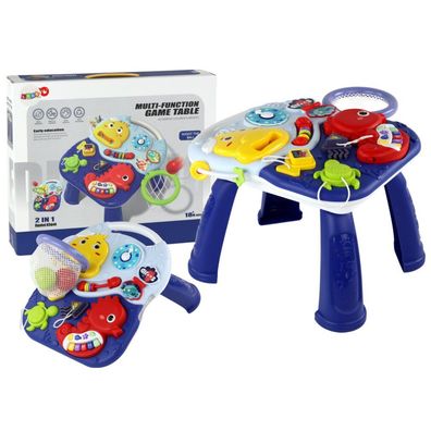 Lean Toys Lerntisch 2In1 Meerestiere Klavieruhr Korb Bälle