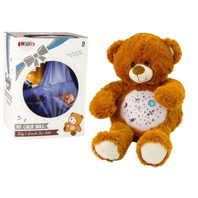 Leantoys Teddybär Schlaflicht Geräusche Tag- und Nachtmodus Braun