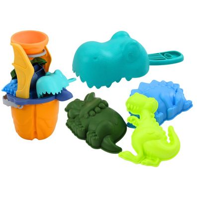 Leantoys Zestaw Do Piasku Dinozaur Lejek M?ynek Foremki ?opatka 7 ele