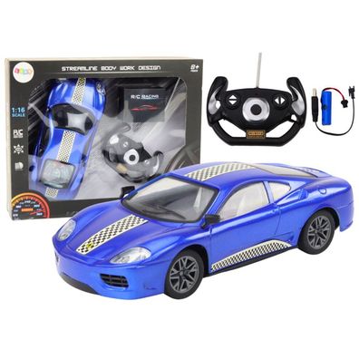 Leantoys Auto Zdalnie Sterowane RC 1:16 ?wiat?a Niebieski