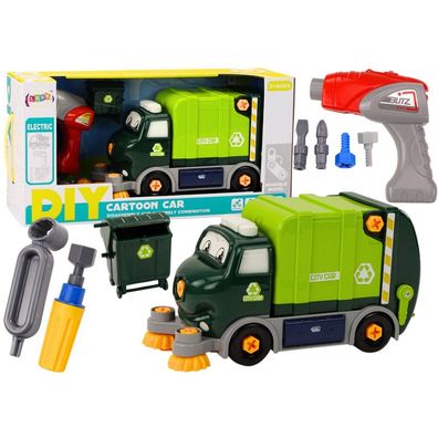Leantoys ?mieciarka Kreskówkowa Do Skr?cania Ruchoma DIY Zielony
