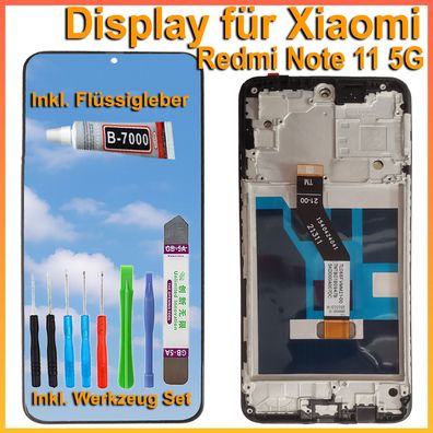 Display für Xiaomi Redmi Note 11 5G 21091116AC LCD Bildschirm auf Rahmen + TOOL