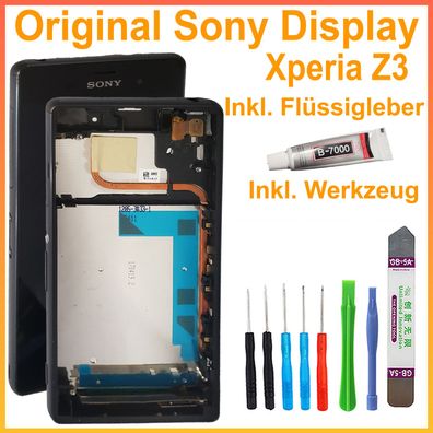 Original Display Sony Xperia Z3 D6603 D6643 LCD Touchscreen Bildschirm Auf Rahmen Sch