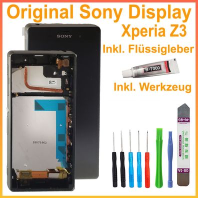 Original Display Sony Xperia Z3 D6603 D6643 LCD Touchscreen Bildschirm Auf Rahmen Sil