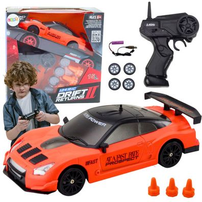 Leantoys Ferngesteuerter R/C Sportwagen 1:24 Orange Austauschbare Räder