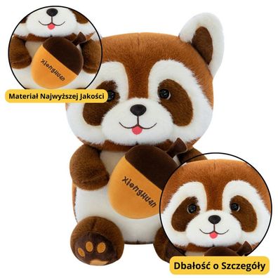 Lean Plüsch-Maskottchen Waschbär Zum Knuddeln Mit Eichel 23Cm
