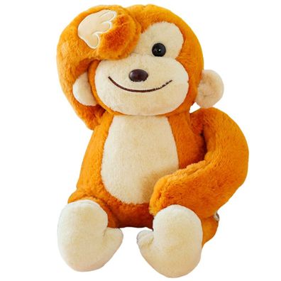 Lean Plüsch Maskottchen Huggable Monkey Mit Magneten Braun 23Cm