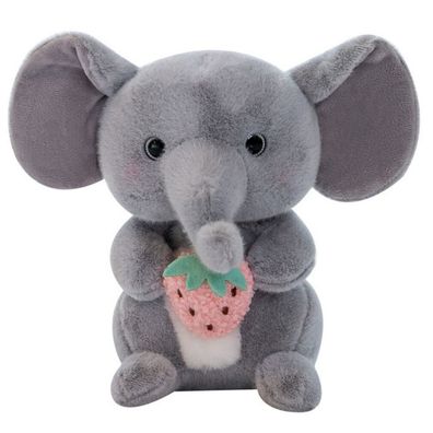 Lean Plüsch Maskottchen Huggable Elefant Mit Erdbeere Grau 23Cm