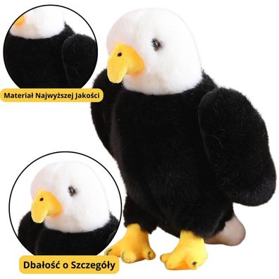 Lean Plüsch Adler Vogel Maskottchen Umarmungen Schwarz Und Weiß 25Cm