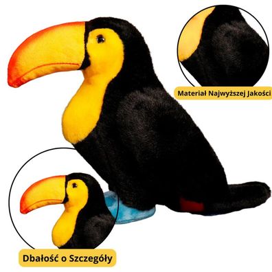 Lean Plüsch Maskottchen Huggable Toucan Schwarz 25Cm