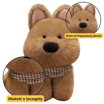 Lean Plüsch Maskottchen Kuschelhund Mit Schleife Braun 25Cm