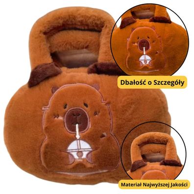 Lean Plüschtasche Mit Capybara Mit Becher Braun 20Cm