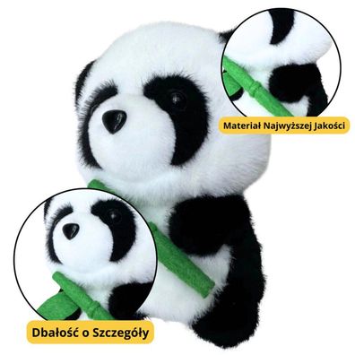 Lean Plüsch Maskottchen Huggable Panda Mit Bambus 18Cm