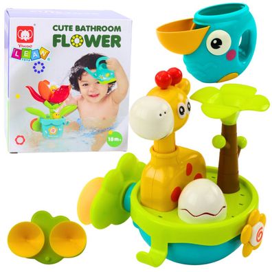 Lean Badespielzeug Sensory Giraffe Interaktive Saugnäpfe Bunt