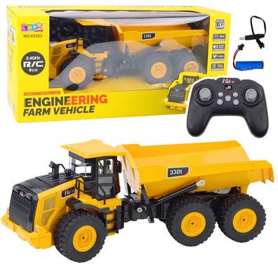 Ferngesteuerter RC Muldenkipper Transporter Sounds 9CH 2.4G Gelb