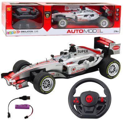 Leantoys RC-Rennwagen mit Sound 1:12 silber
