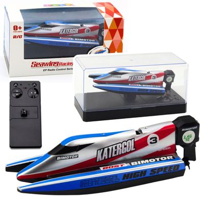 Lean Toys Rc Ferngesteuertes Motorboot Blau/Silber 14Cm
