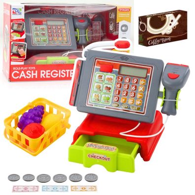 Lean Kinder-Kassenautomaten Zubehör Obstkorb Lichter Geräusche Rot