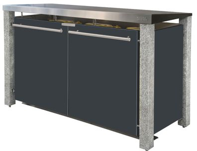 Mülltonnenverkleidung Typ-ND, 3x 240l, Türfarbe Anthrazit